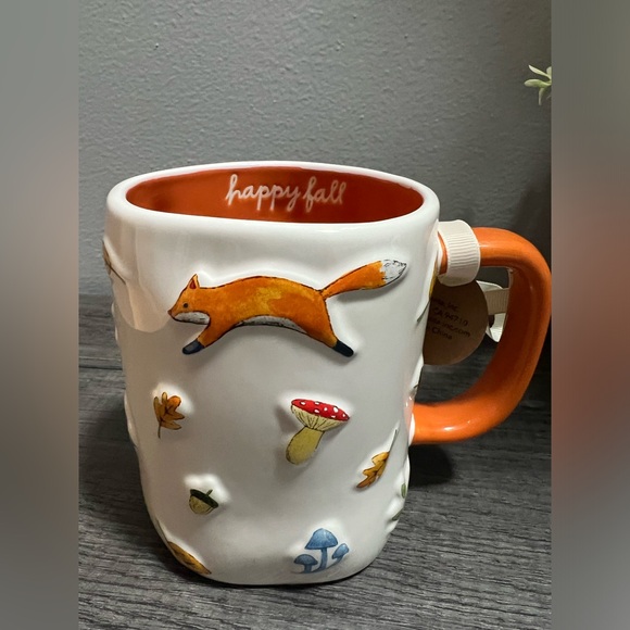 Rae Dunn Other - Rae Dunn Happy Fall Mug with Fox - Orange and White